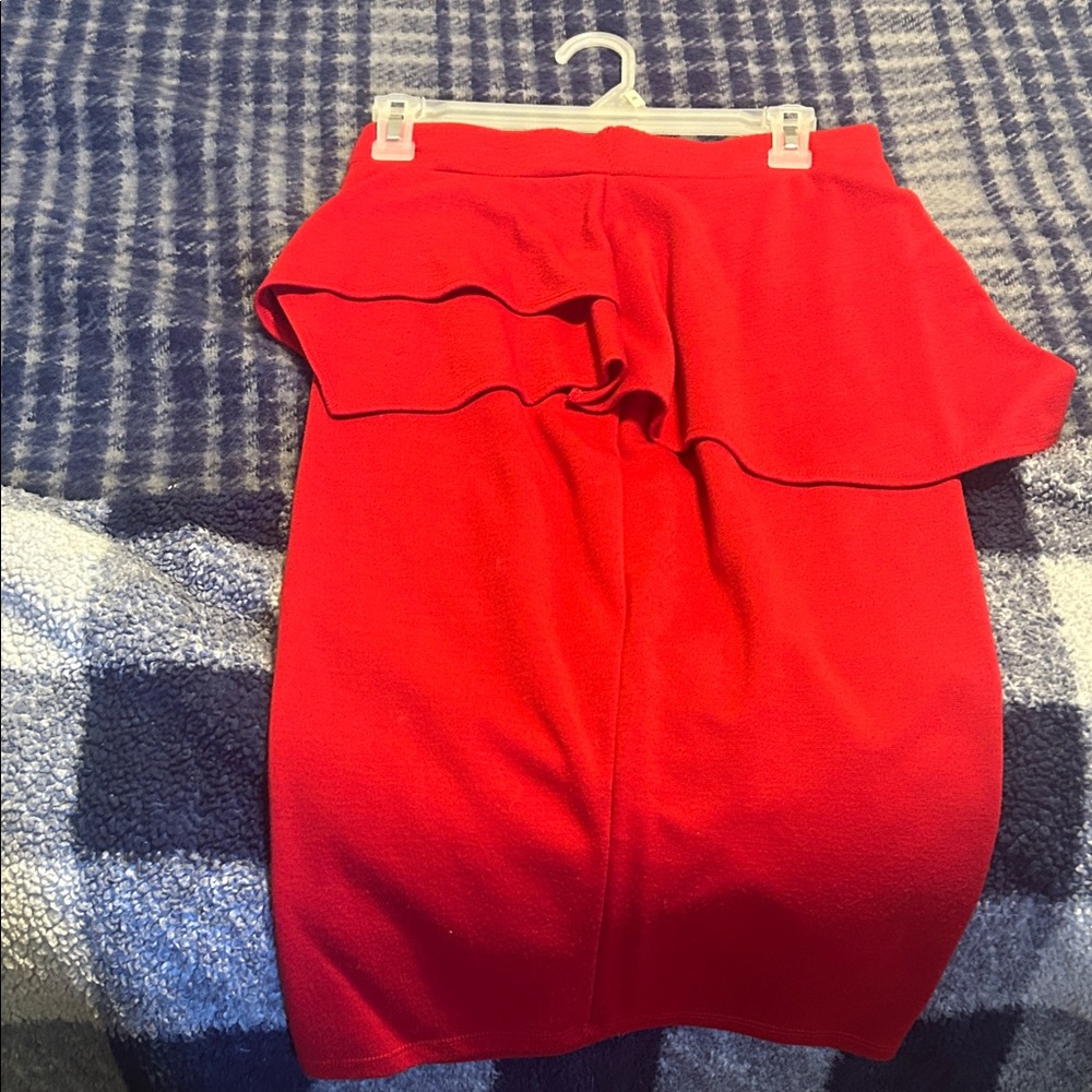 Boohoo Vibrant Red Pencil Skirt